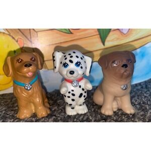 Vintage Kenner Littlest Pet Shop Dogs Lot of 3 Dalmatian Retriever Pug LPS 🐶